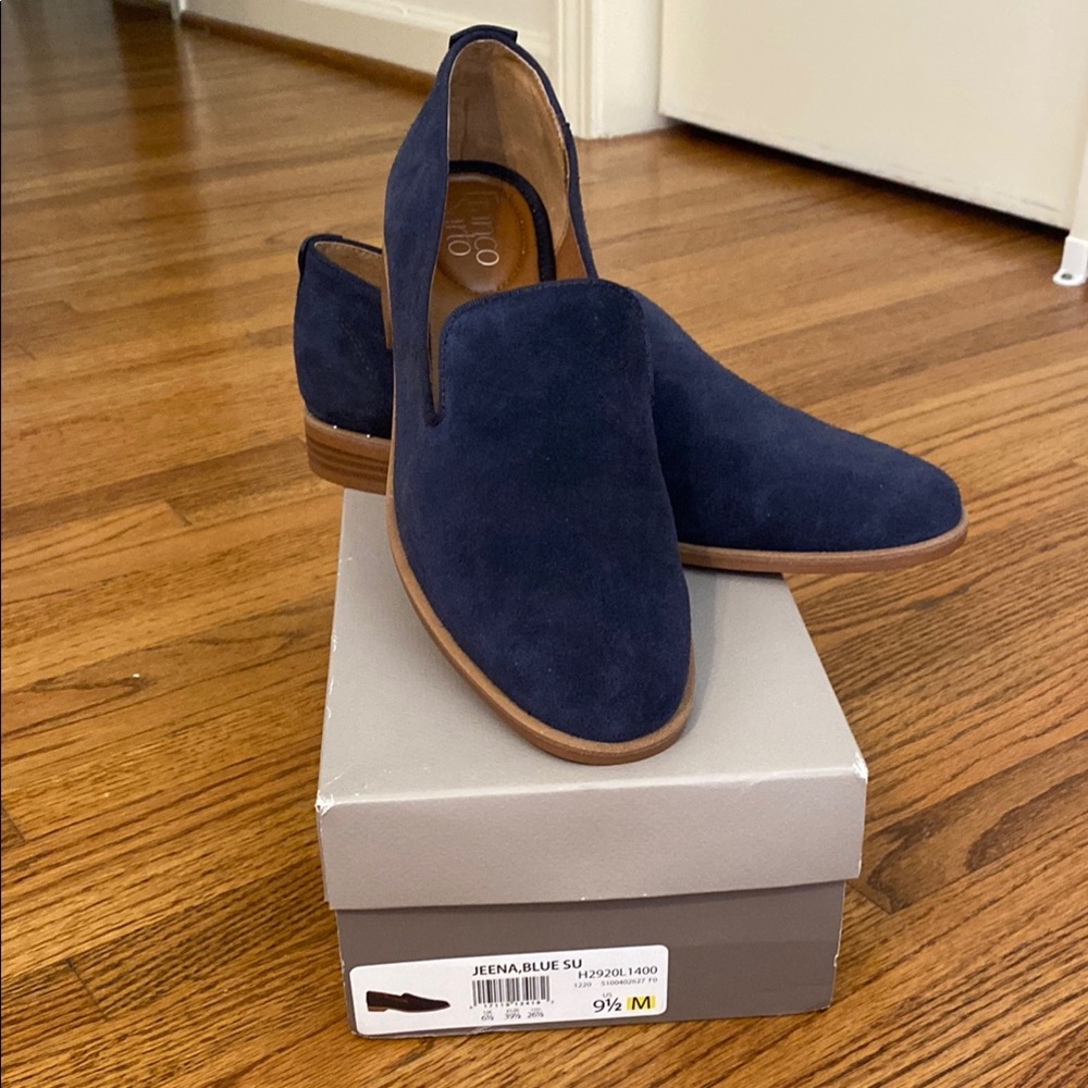 Franco Sarto Blue suede loafer. Size 9.5 women’s. NIB
